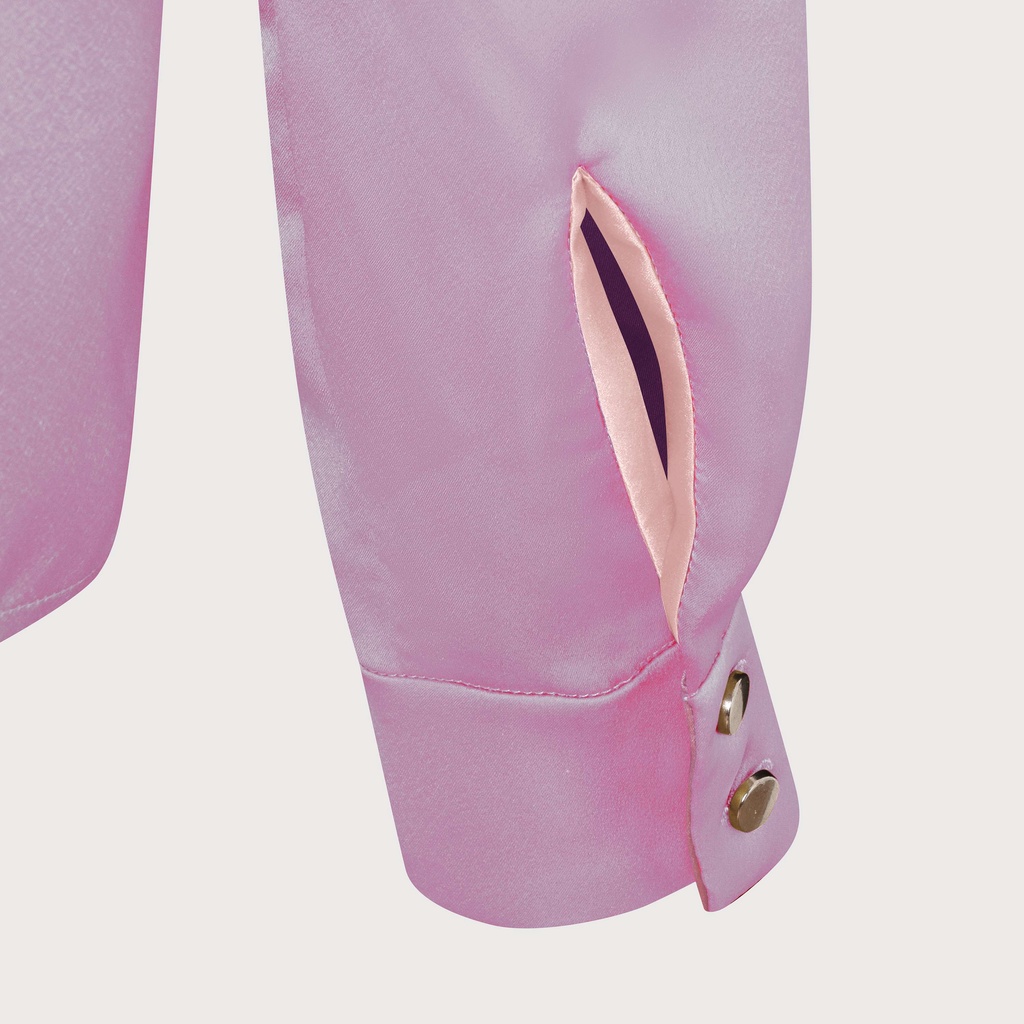 Graphé - CECILE lilac shirt / Áo sơ mi lụa tay dài dáng suông tím