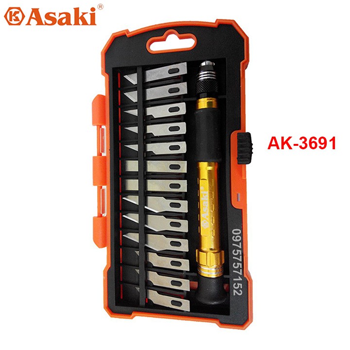 Bộ dao điêu khắc, chạm trổ, cắt ghép 14 chi tiết Asaki AK-3960, AK-3961