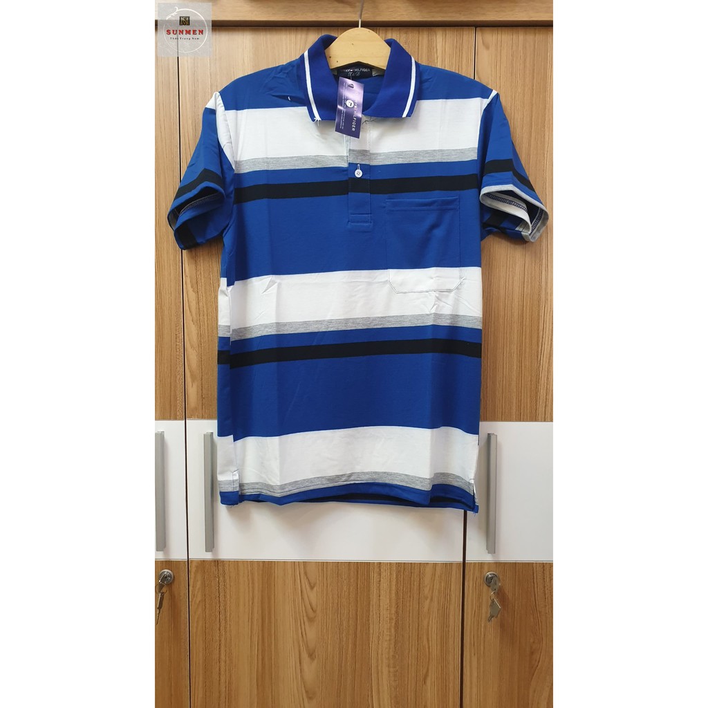 [HCM] Áo Thun Cổ Trụ Trung Niên From Rộng Tay Lỡ Sọc Ngang Thanh Lịch SUNMEN Size Từ 50 - 85kg | BigBuy360 - bigbuy360.vn