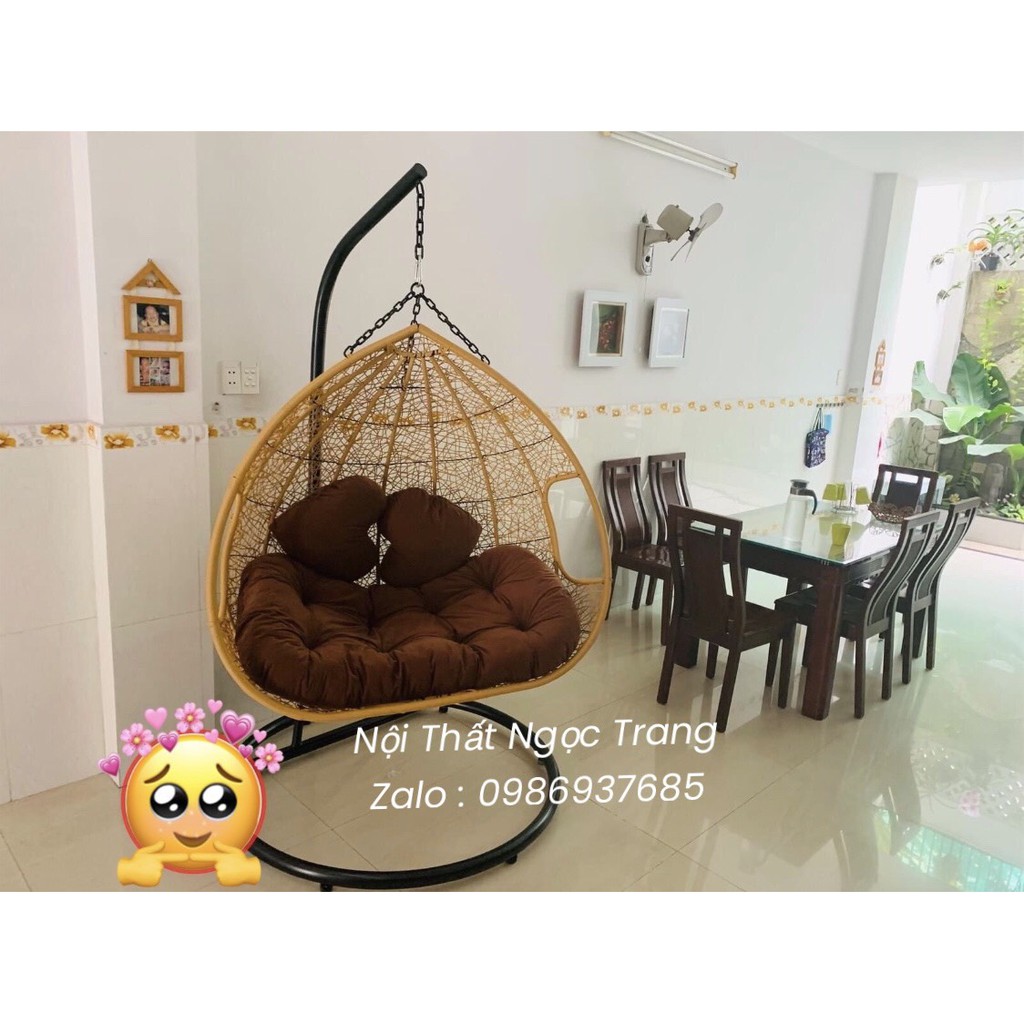 Xích đu trứng màu nâu sân vườn,Bàn ghế Nội thất Ngọc Trang