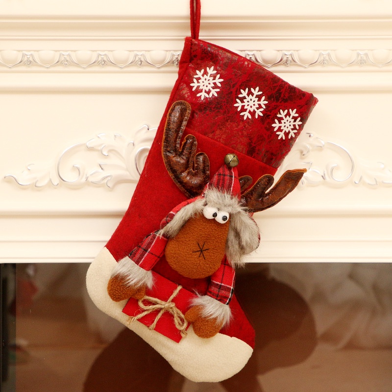 Tất đựng quà giáng sinh cỡ lớn 46CM * 22CM họa tiết ông già noel/người tuyết hoạt hình