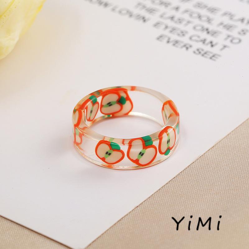 Nhẫn Nhựa 100% Chính Hãng Họa Tiết Trái Cây Thời Trang Xinh Xắn Cho Nữ