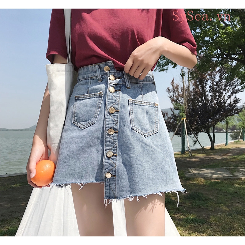Chân Váy Jean Chữ A Thời Trang Dành Cho Nữ