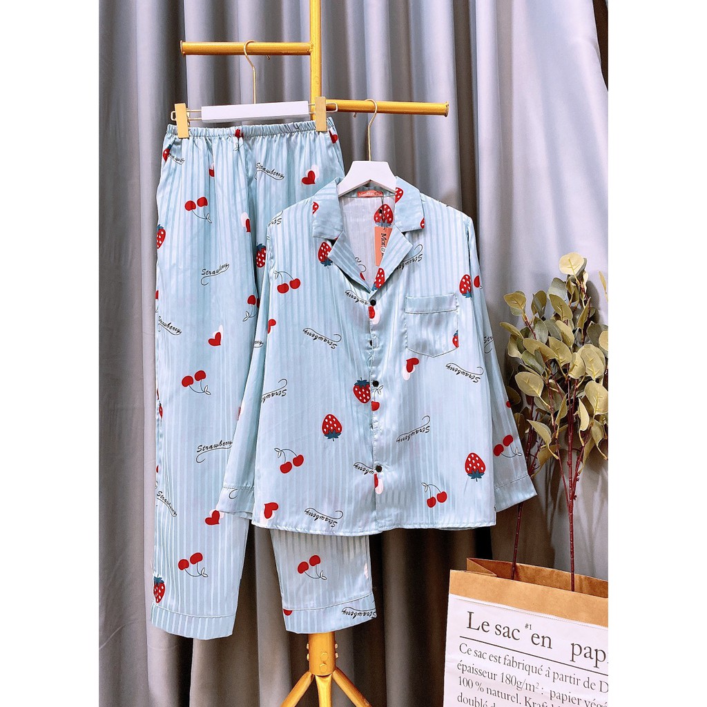 [ Mẫu 1-20] Bộ Pijama Chất Lụa Gấm Đẹp, Tay Dài Quần Dài -  Shop đồ bộ giá rẻ- Mẫu 1-20