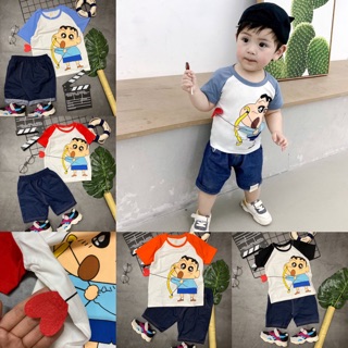 Bộ bé trai quần giả jeans cu shin bắn tim ❤️❤️❤️ còn xanh đỏ 10,11