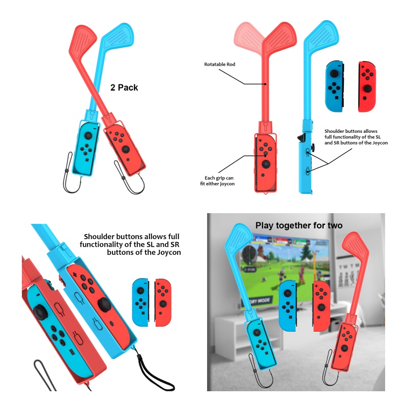 Bộ Điều Khiển Chuyển Động 9 Trong 1 Cho Nintendo- Switch Golf Club / Dance / Tennis