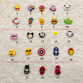 Sticker jibbitz gắn dép sục Hình siêu nhân