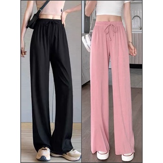 Quần nữ ống rộng cạp chun, quần dài thun gân ống suông lưng thun phong cách ulzzang SIB085