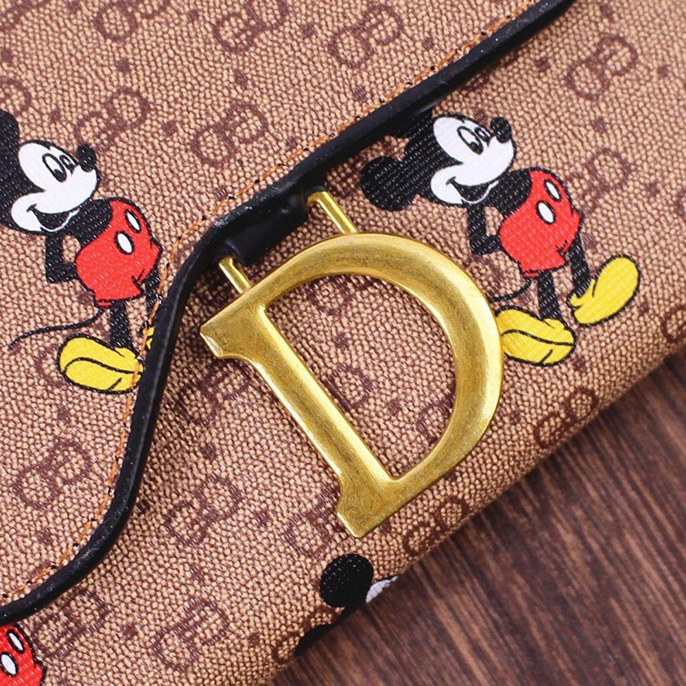FORBETTER Ví Da PU Đa Năng In Hình Chuột Mickey Phong Cách Retro