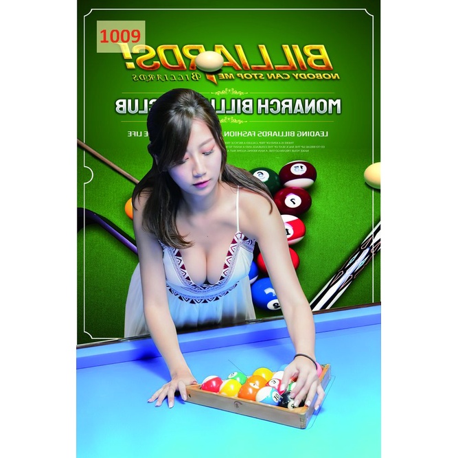 Tranh dán tường 3D Club bida cao cấp, không phai màu