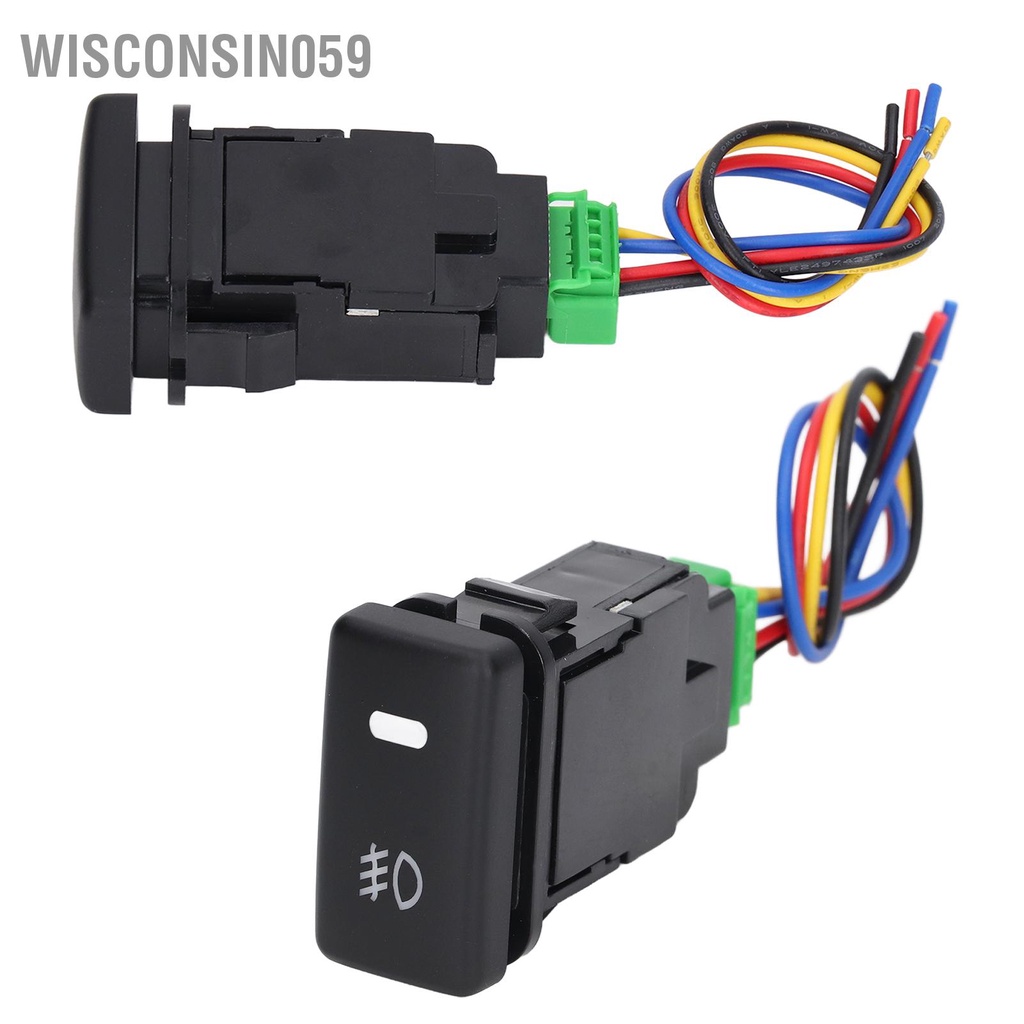 Wisconsin059 Automobile Lamp Switch 3A 12V 20mΩ Ground Resistance 8000 Times Heat ABS Waterproof with Wire