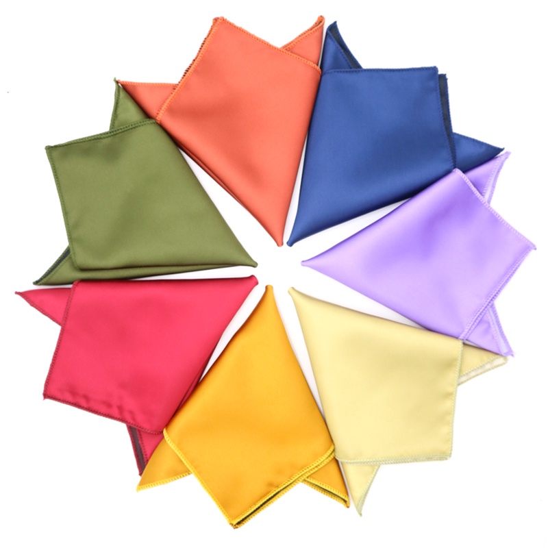 Khăn tay cài túi ngực bằng lụa polyester hình vuông màu trơn chất lượng cao cho nam chú rể dự tiệc đám cưới