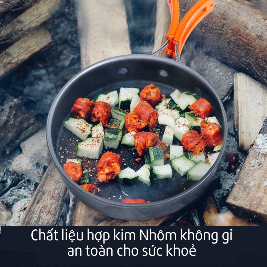 Bộ Nồi Dã Ngoại Nồi Ấm Cắm Trại 3 Món Bằng Nhôm Siêu Nhẹ Gồm Chảo Nồi Và Ấm Đun Nước Có Thể Gấp Gọn | BigBuy360 - bigbuy360.vn