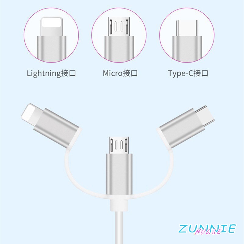 Dây cáp chuyển đổi cổng Micro USB, Type C, Lightning sang cổng HDMI 3in1