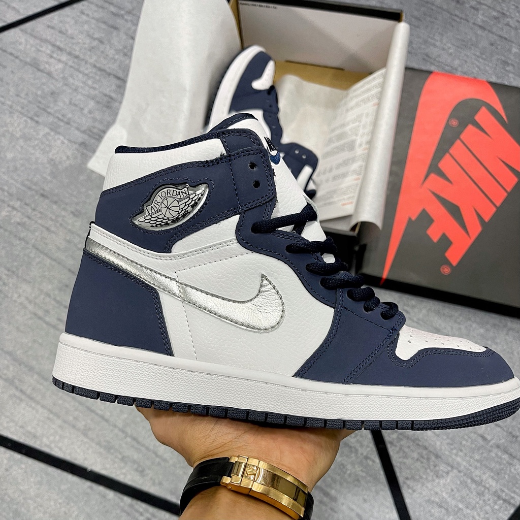 [GeekSneakerZone] GIày Sneaker Cổ cao Jordan 1 High Top Midnight Navy 2020 COJP