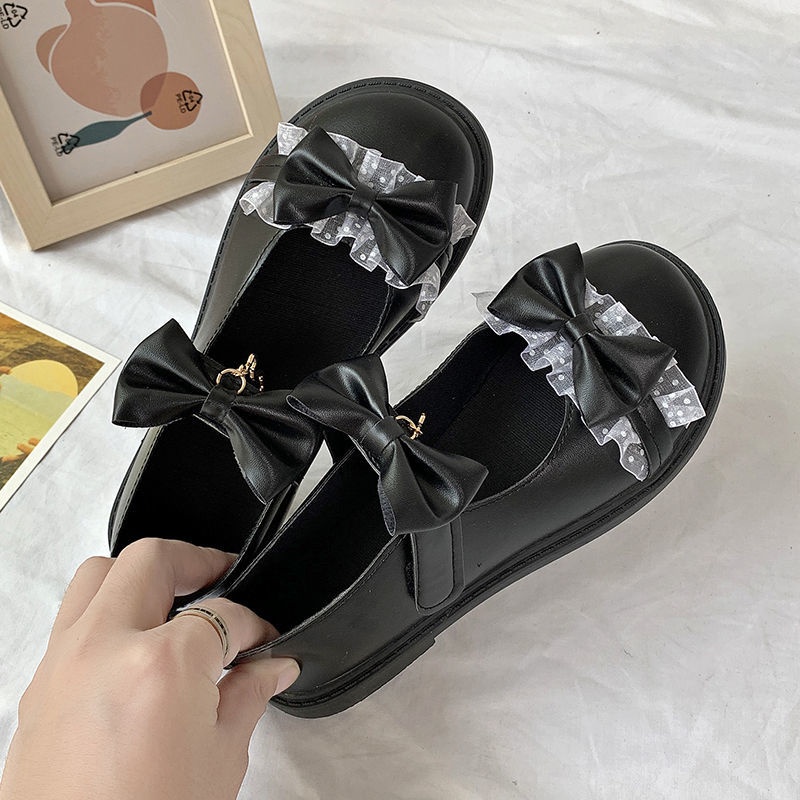 Giày búp bê da mềm phong cách lolita Nhật Bản thời trang mùa hè cho nữ