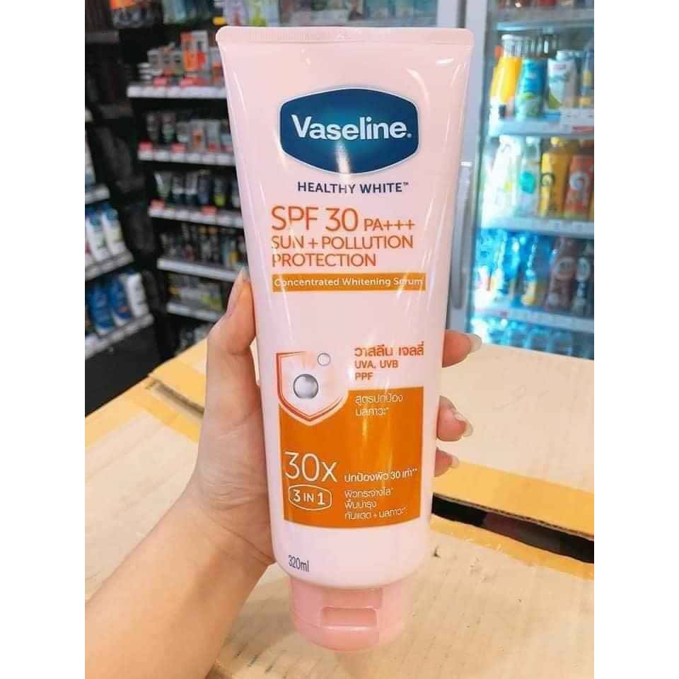 Lotion Dưỡng thể Vaseline Healthy White 30X Sun + Pollution Protection Serum SPF 30 PA+++