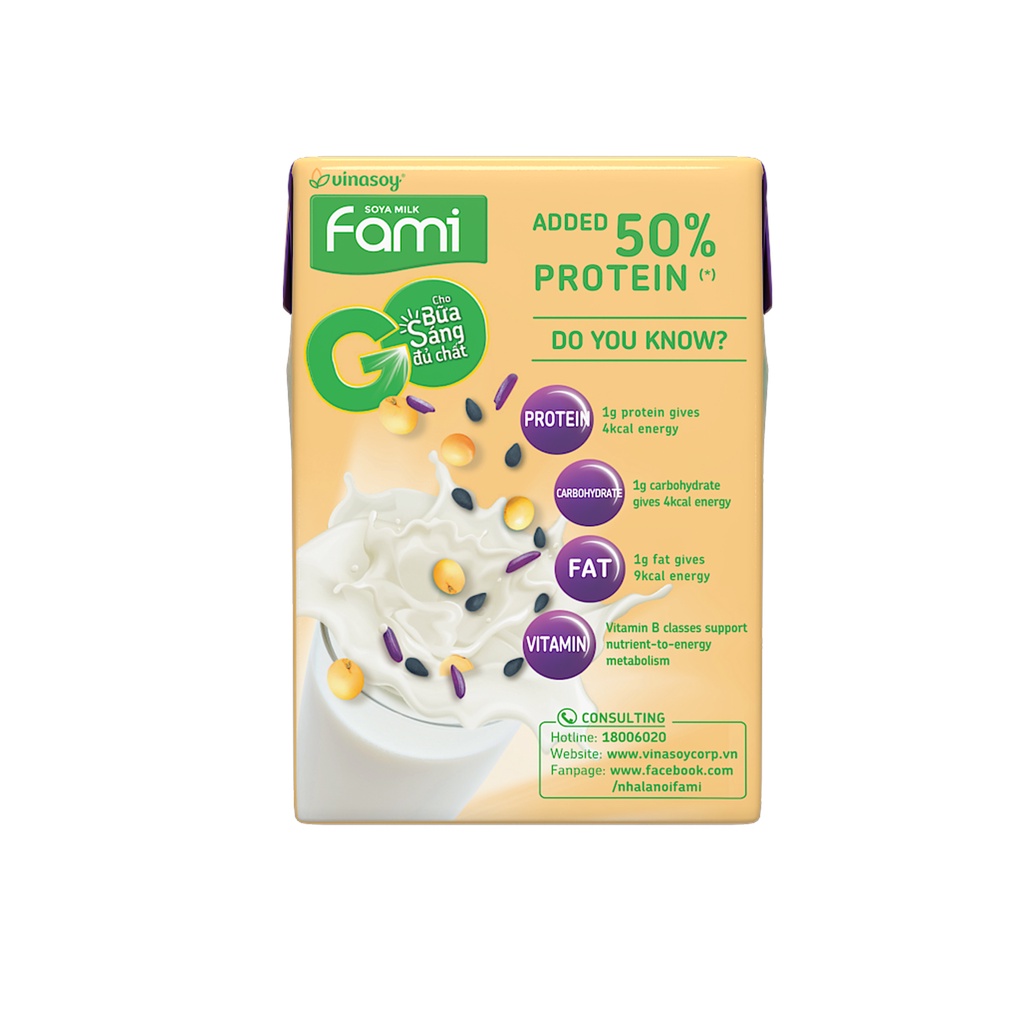 Thùng sữa đậu nành Fami Canxi ít đường (36 hộp x 200ml) + Combo 2 lốc Đậu đỏ và Mè đen (9 hộp x 200ml)