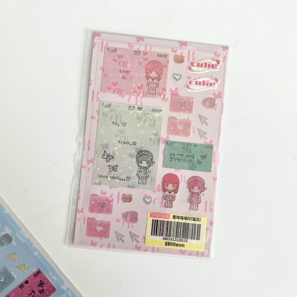 Ins Nhãn Dán Thẻ Cuckoo Nhỏ Nhắn Màu Laser Hình Bướm Bé Gái Châu Á Dễ Thương Cho Sách Cuckoo