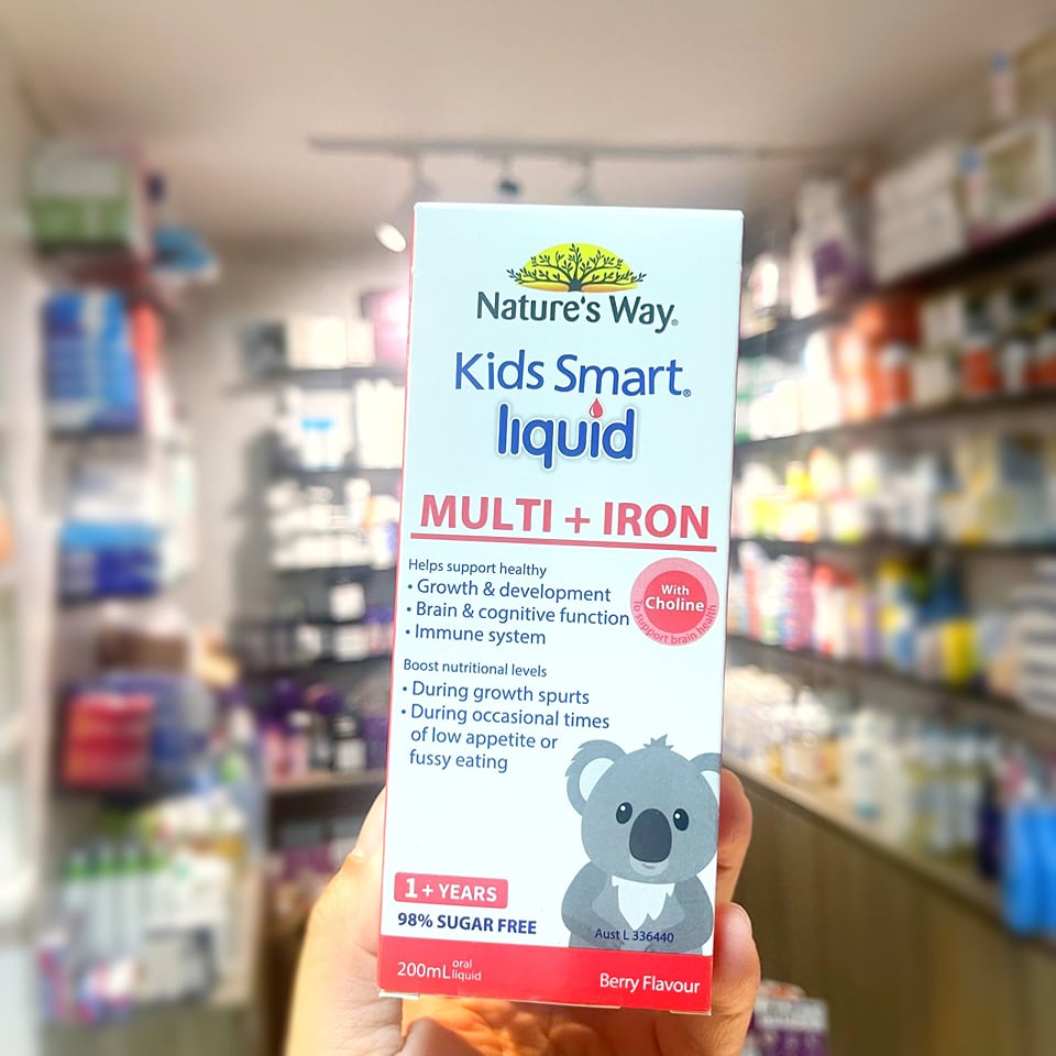 Siro vitamin tổng hơp và sắt cho bé Nature's Way Kid Smart Liquid Multi + Iron 200ml