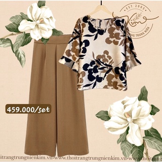 Set bộ lụa trung niên sang trọng