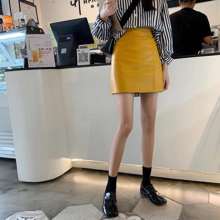 Chân váy da PU Yena dáng chữ A thiết kế đơn giản hợp thời trang nữ tính | BigBuy360 - bigbuy360.vn