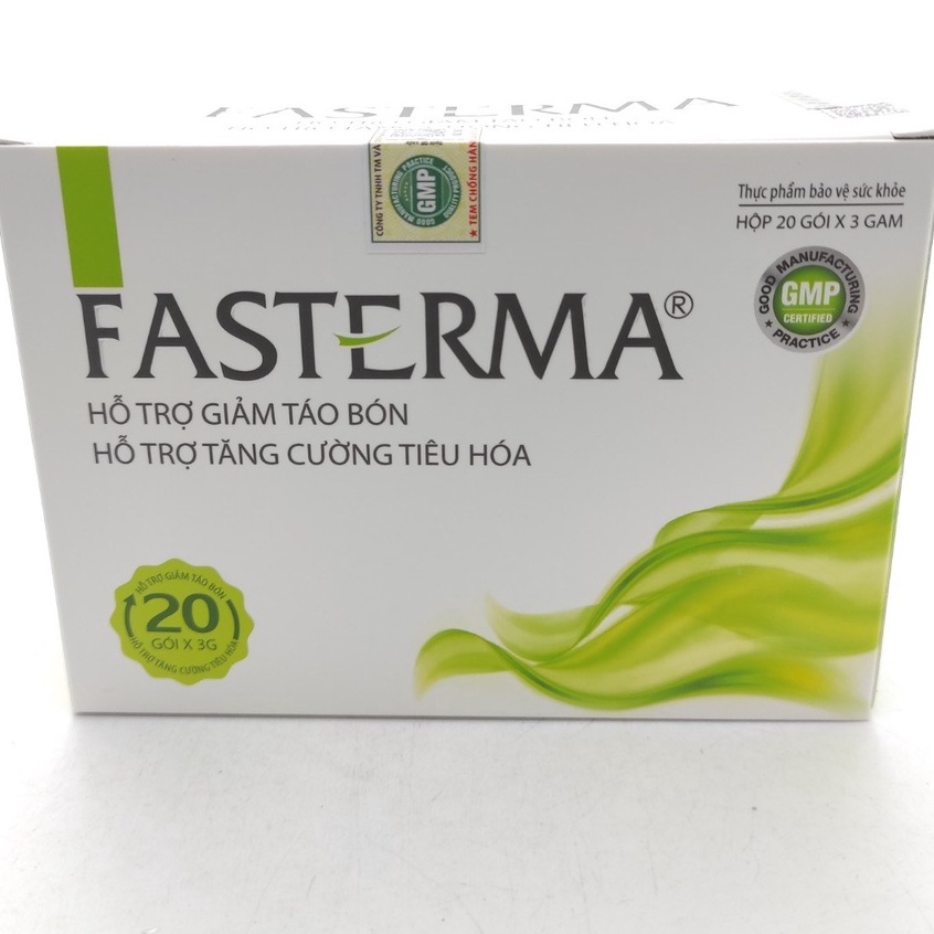Fasterma - Hỗ Trợ Giảm Táo Bón Tăng Cường Tiêu Hóa , Cân bằng hệ vi sinh đường ruột- Hộp 20 gói