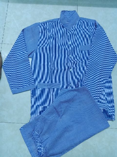 BỘ PIJAMA SỌC TRUNG TUỔI ÁO CỘC/ÁO DÀI QUẦN DÀI