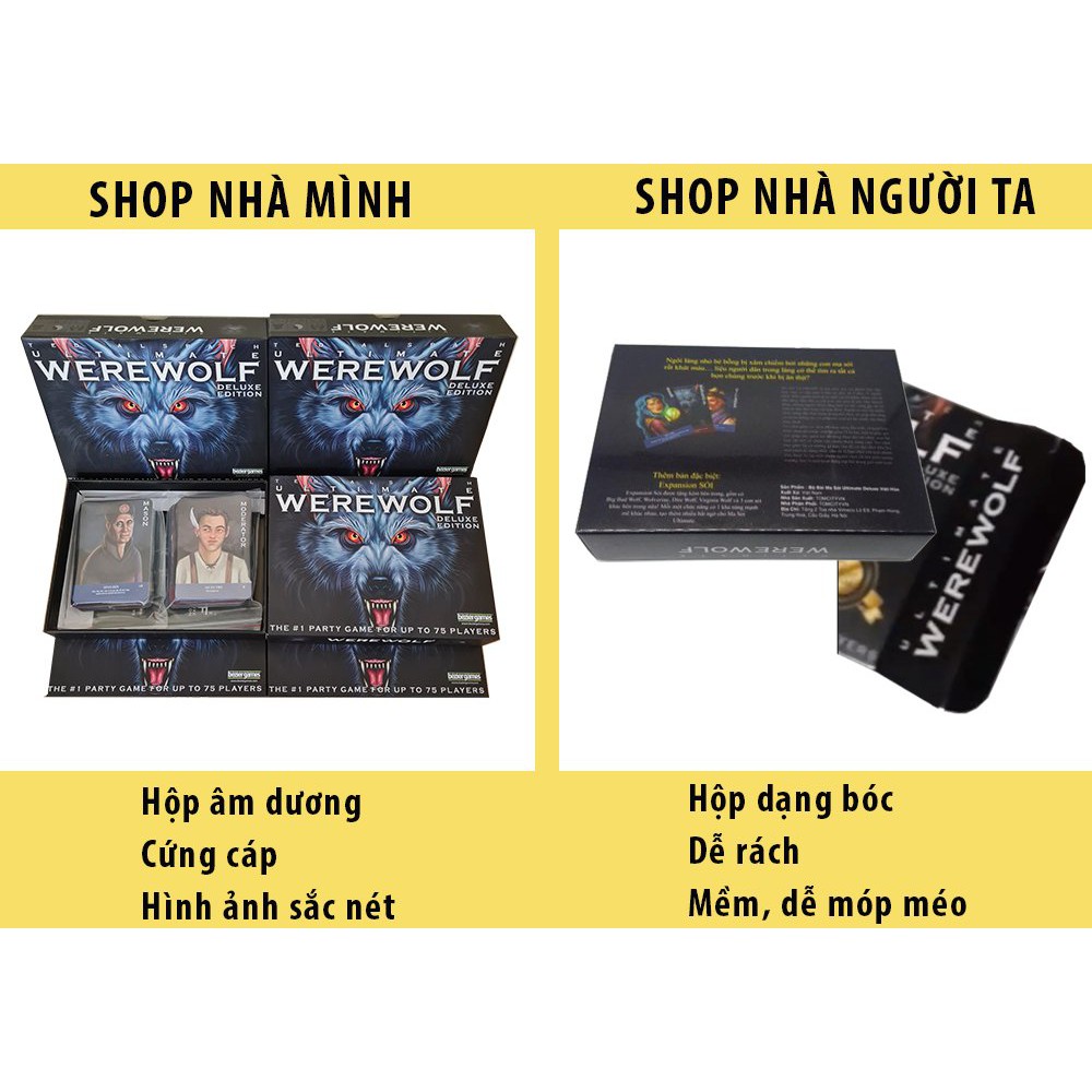 Bộ bài Ma sói 78 thẻ Việt hóa bản mới game nhập vai, Werewolf Ultimate Deluxe tiếng VIệt [GIẢM GIÁ CỰC SỐC]