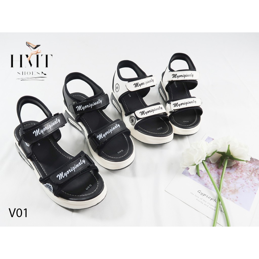 Giày sandal học sinh in chữ cá tính HMTSHOES V01