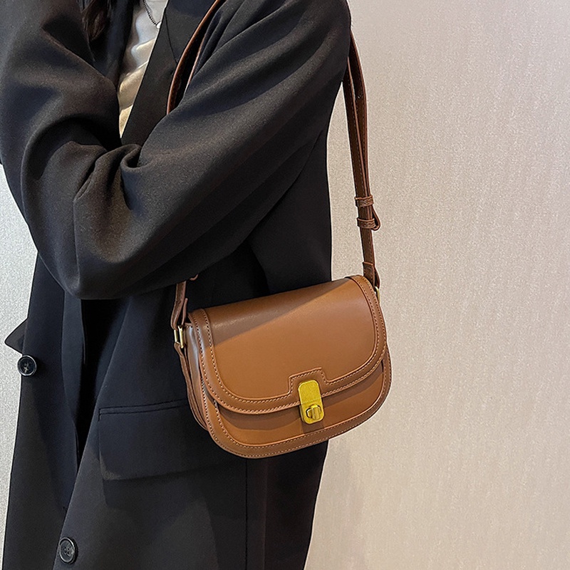 Ielgy Túi Yên Ngựa Màu Trơn Chất Lượng Cao Cho Nữ