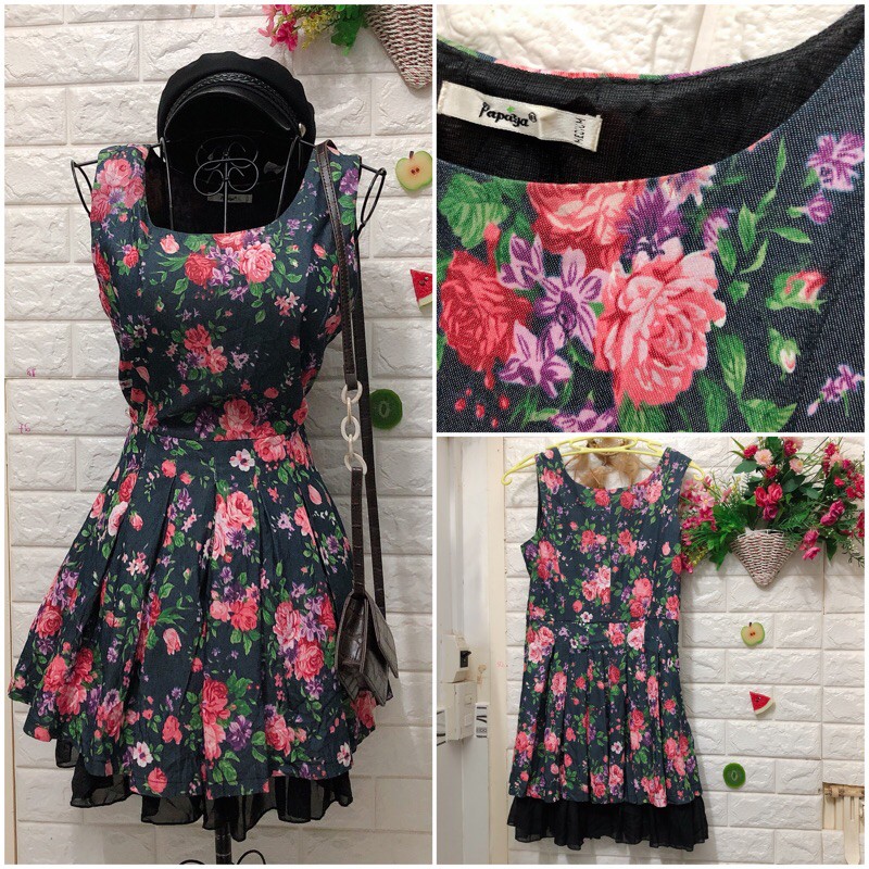 Đầm hoa xô tole Nhật dưới 65 kg