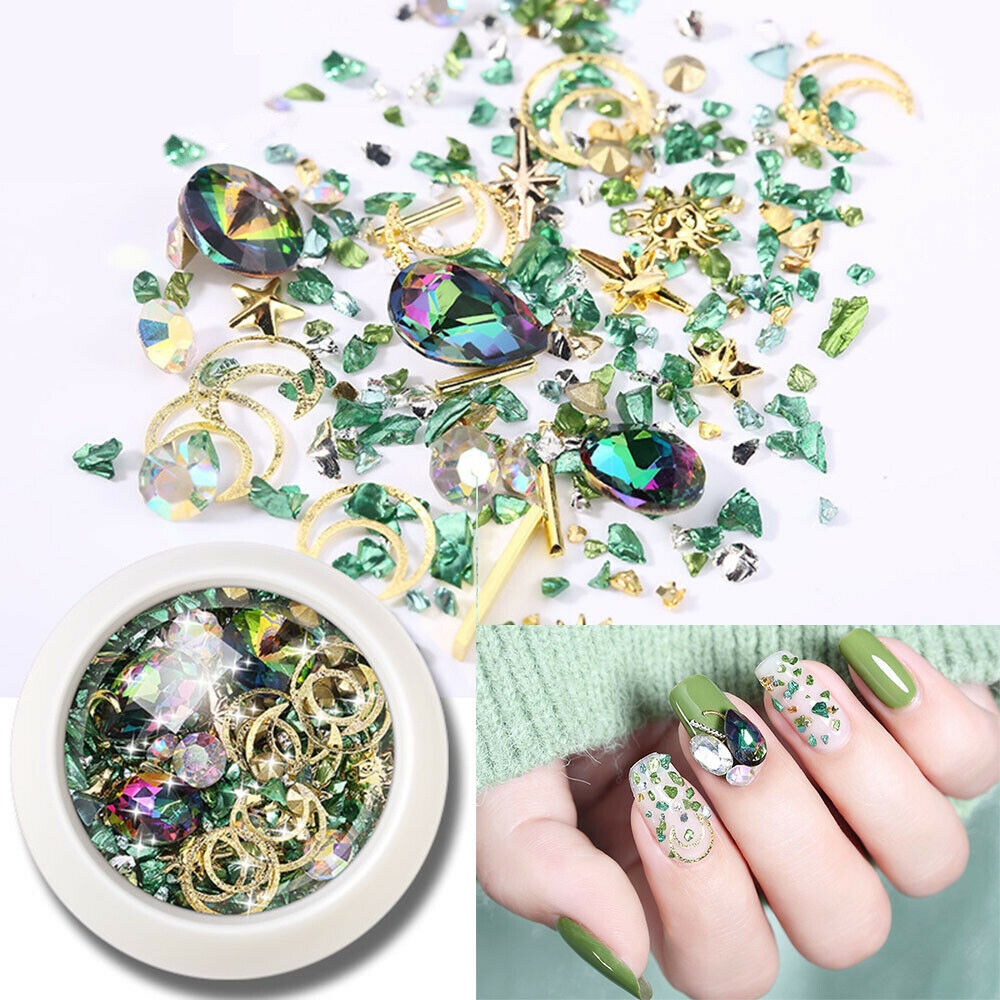 1 Hộp Đá 3D Lấp Lánh Đính Móng Tay Nghệ Thuật