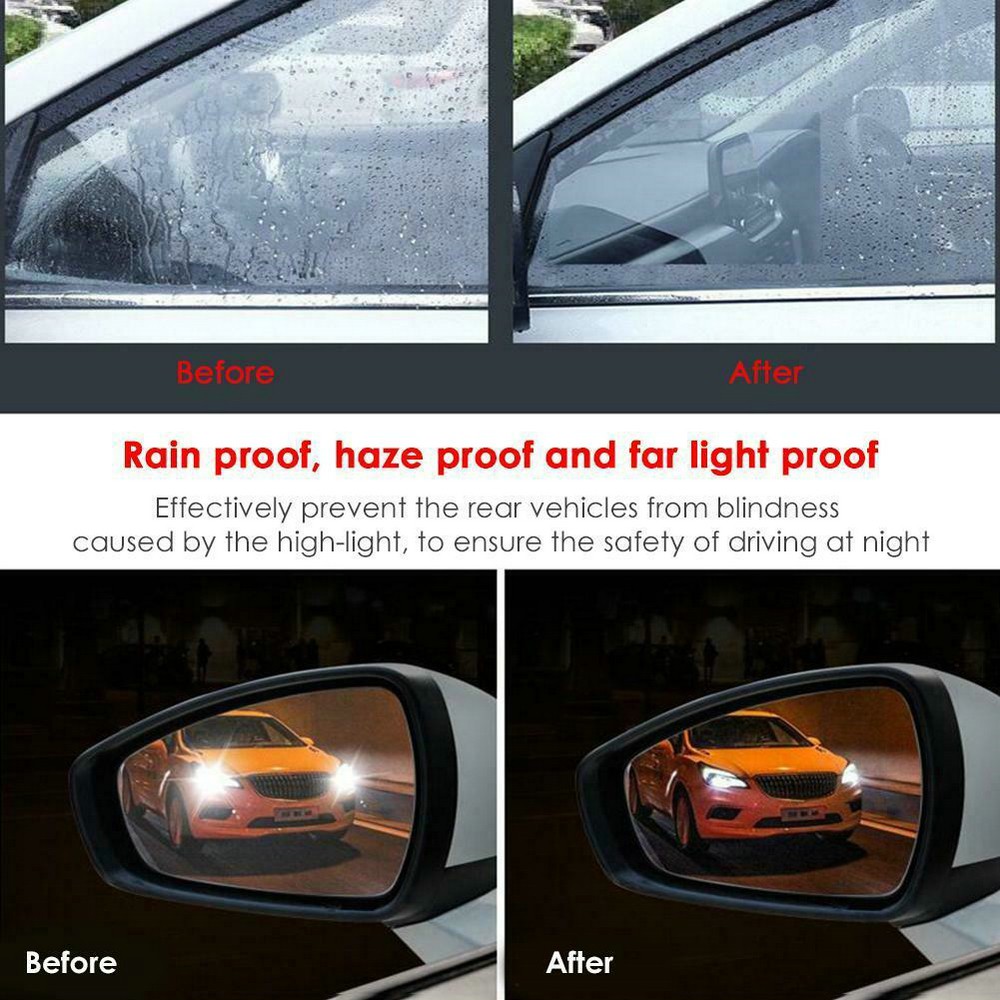 Bộ 2 màng dán chống mờ + mưa + nước cho gương chiếu hậu xe hơi