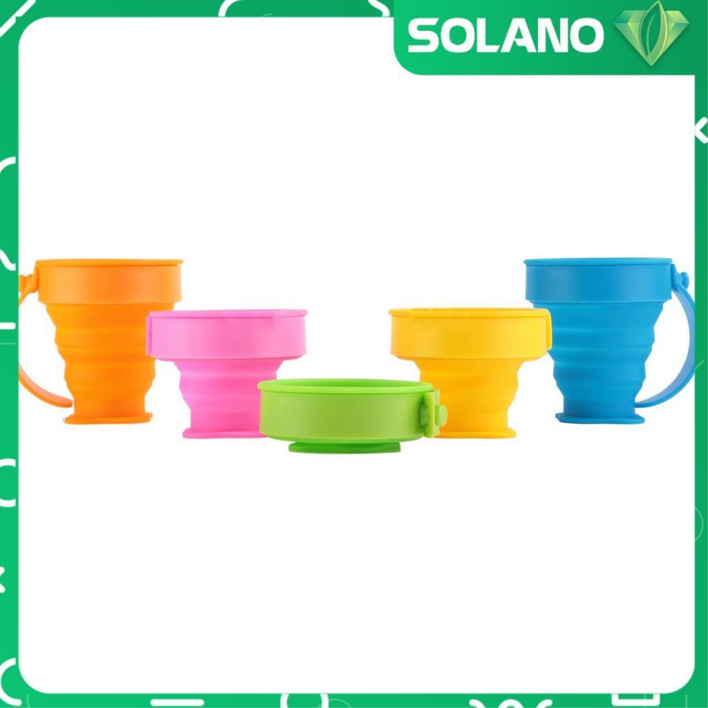 Ly Uống Nước SOLANO Chất Liệu Cốc Nhựa SiliCon Có Nắp Gấp Gọn Đi Du Lịch, Dã Ngoại Đa Năng HG-001178