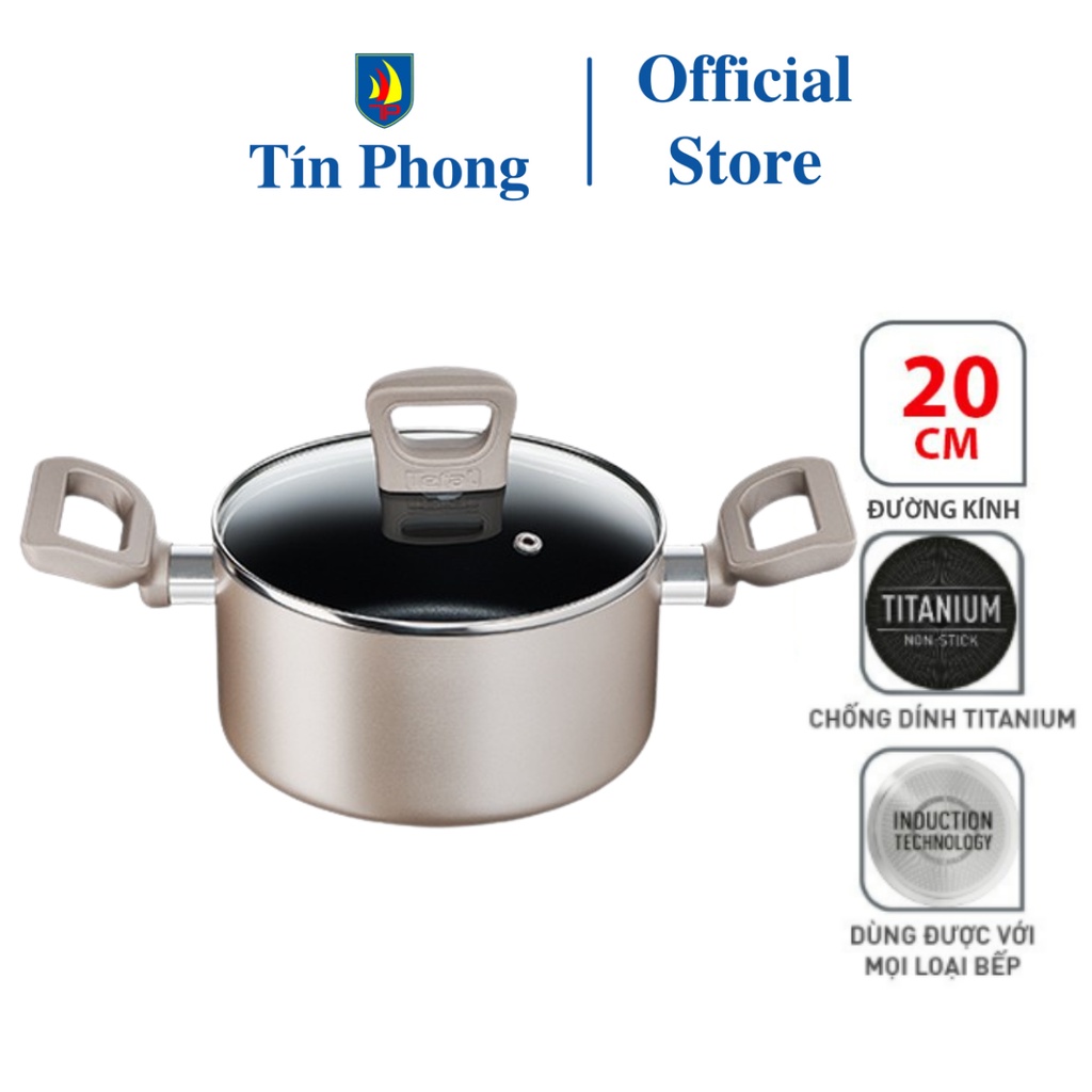 Nồi chống dính Tefal SensationS 20cm (H9104414) - Dùng mọi loại bếp - bảo hành 2 năm - Hỏa tốc 2h HCM