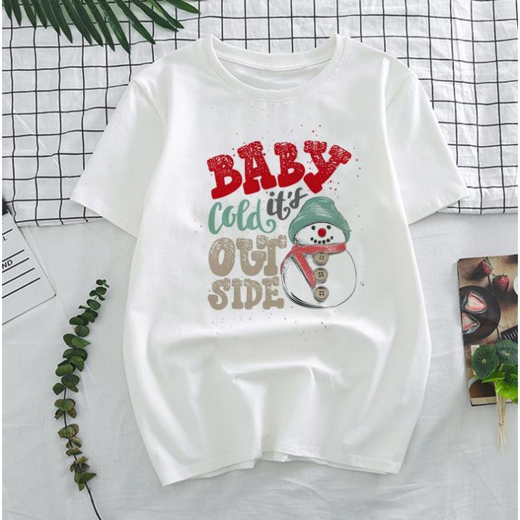 Áo thun in hình NOEL BABY COLD - May Dây Cổ Cao Cấp (Có Hình Thật)