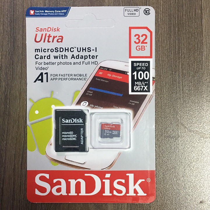 Thẻ nhớ SanDisk 64GB/32GB/16GB - MircoSD Class10 – Chính Hãng – Bảo hành 5 năm – Kèm Adapter | BigBuy360 - bigbuy360.vn