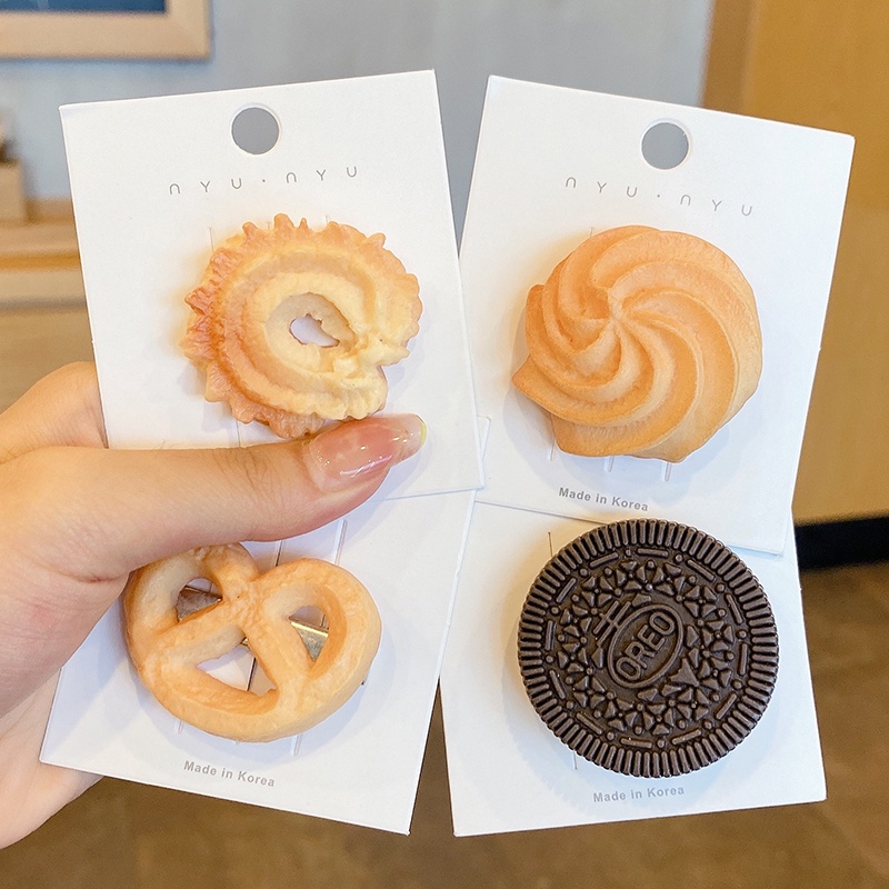 Kẹp Tóc Hình Bánh Quy Dễ Thương Cho Bé Gái