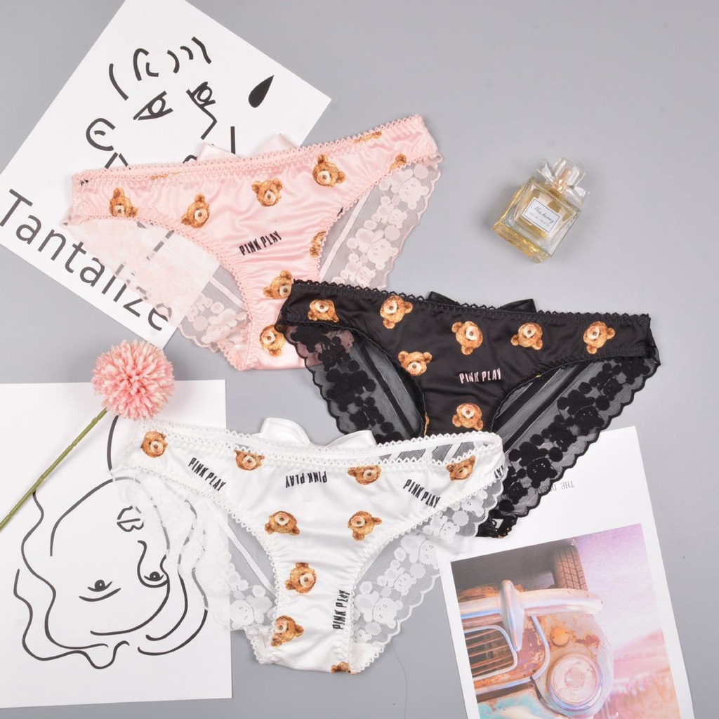 Quần Lót PINK PLAY Lụa Sữa  Thần Sấm Sexy Gợi Cảm Mềm Mịn Thoáng Mát