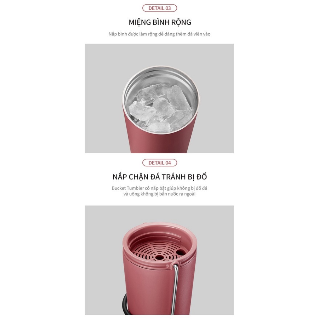 Ly giữ nhiệt Lock&Lock Bucket Tumbler 540ml - LHC4269, 3 màu, mẫu mới nhất 2021