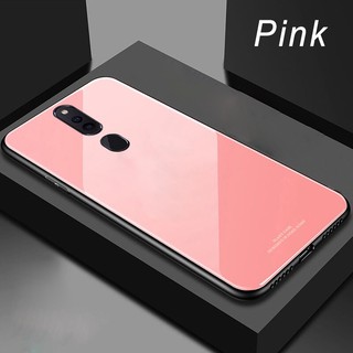 Hard Case OPPO F11 Pro Solid Color Glass Case Covers