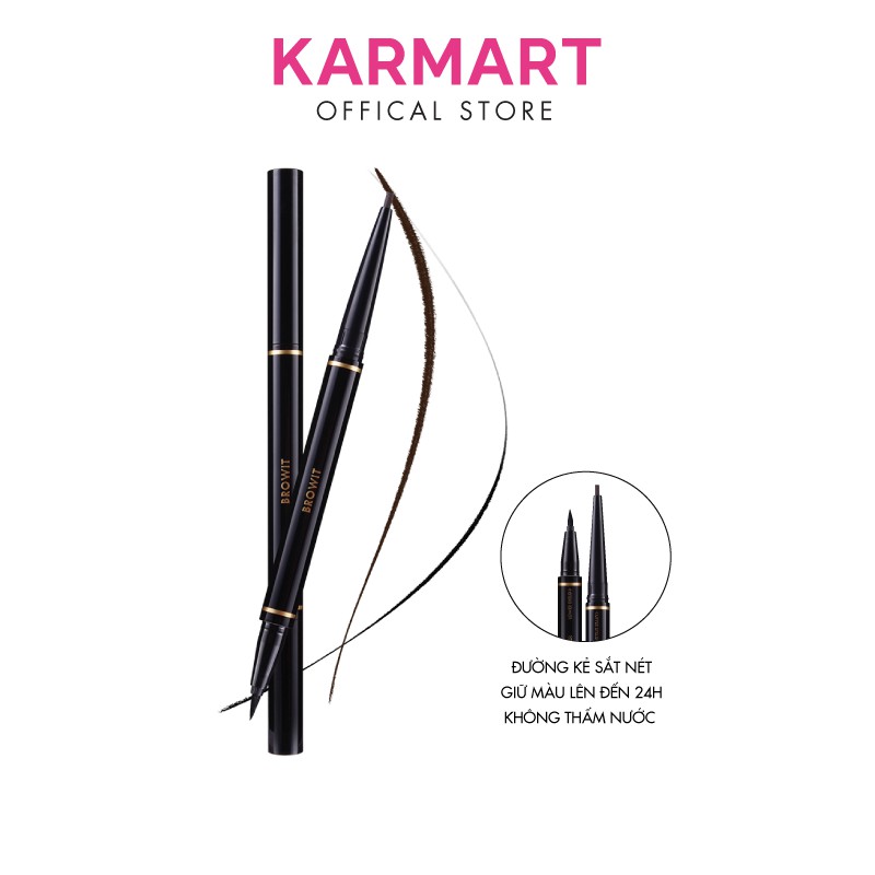 Bút Kẻ Mắt 2 Đầu Sắc Nét và Chống Nước Browit Hightechnique Duo Eyeliner 0.5ml + 0.14g