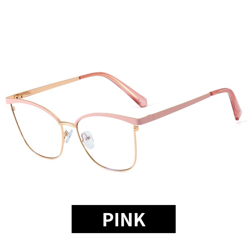 Mắt Kính Gọng Kim Loại Tròng Hình Mắt Mèo Có Thể Thay Thế Thời Trang Cho Nữ