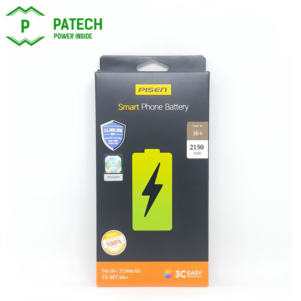 Pin Iphone 6 Pisen dung lượng cao + tặng kèm cáp iphone lightning fast - Hàng chính hãng