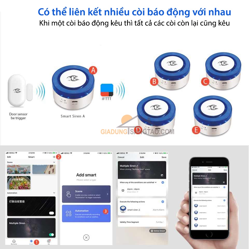 Bộ báo động, báo trộm không dây wifi Tuya MiNi V18