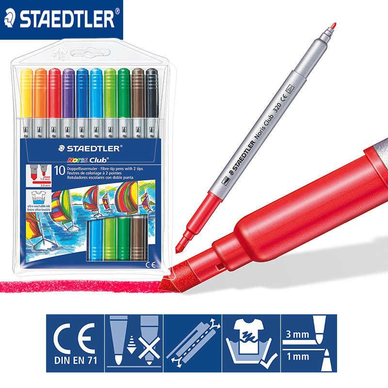 Vỉ bút dạ mầu cao cấp STAEDTLER 320 NWP (2 đầu ngòi ) Size 10 mầu và 12 mầu