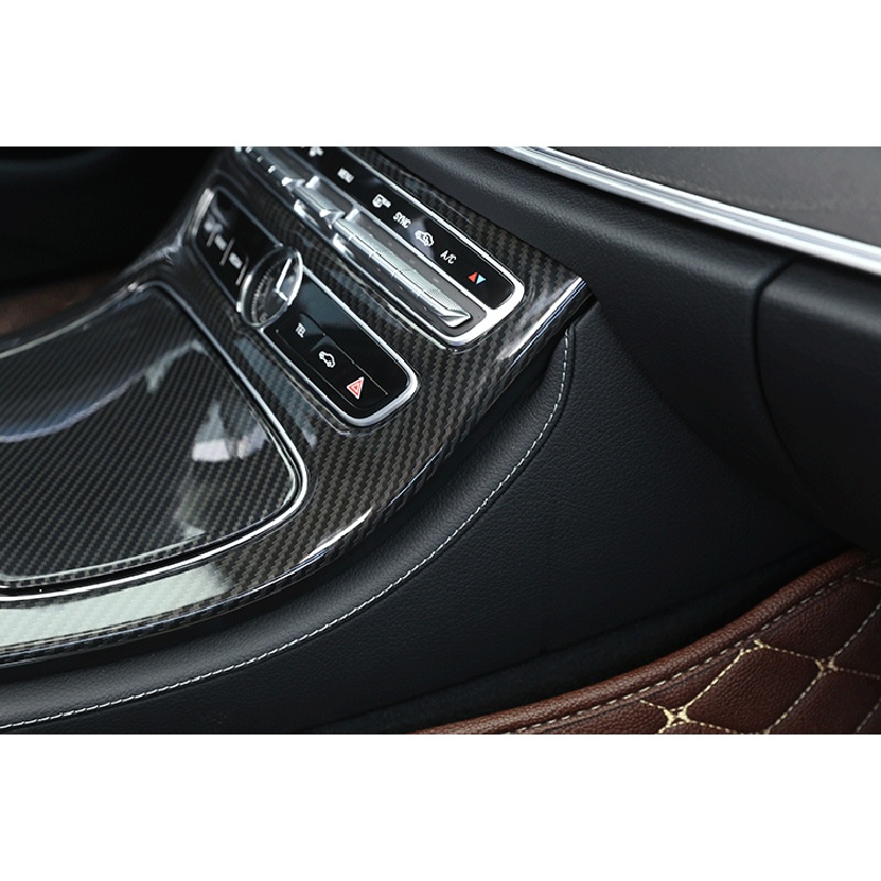Viền trang trí bảng điều khiển trung tâm bằng sợi carbon cho Mercedes Benz E-Class W213 2015-2018
