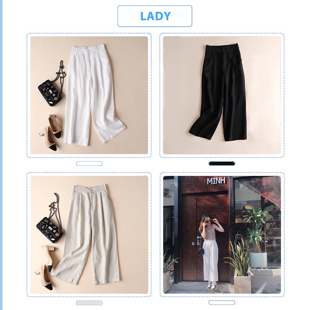 Quần culottes ống rộng bigsize trắng đen kem chất đũi mềm cao cấp LADY QOR02