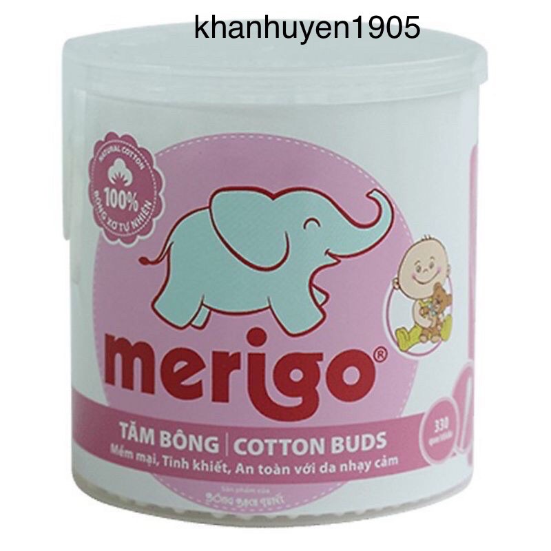 TĂM BÔNG MERIGO 336 QUE HỘP XOAY ( Bông Bạch Tuyết)